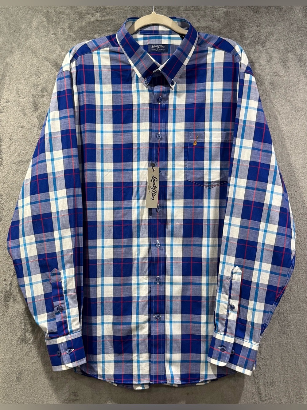 Lansky Bros Shirt Mens 2XL Plaid Guitar Button Down Shirt Memphis Music The King